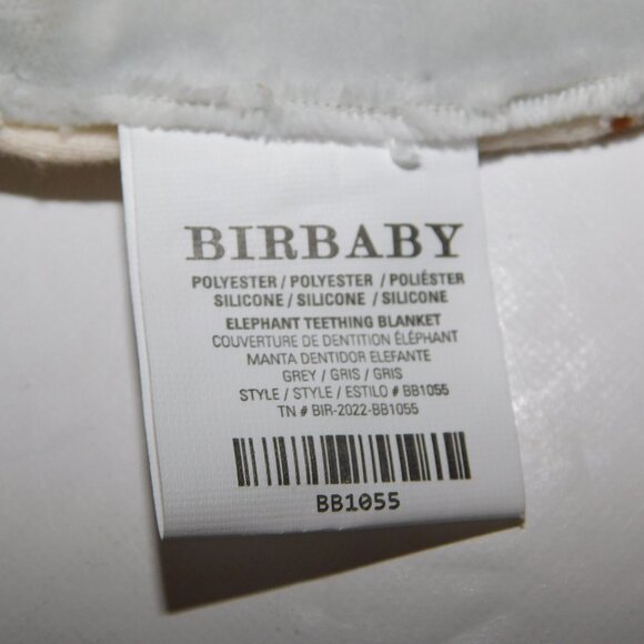 BIRBABY Gray Cream Brown Polka Dot Elephant Security Teething Blanket Star Tags - Picture 8 of 8
